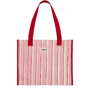 Sac shopping Claude 40 cm Rayures Larges Rose
