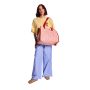 Sac shopping Claude 40 cm Rayures Larges Rose
