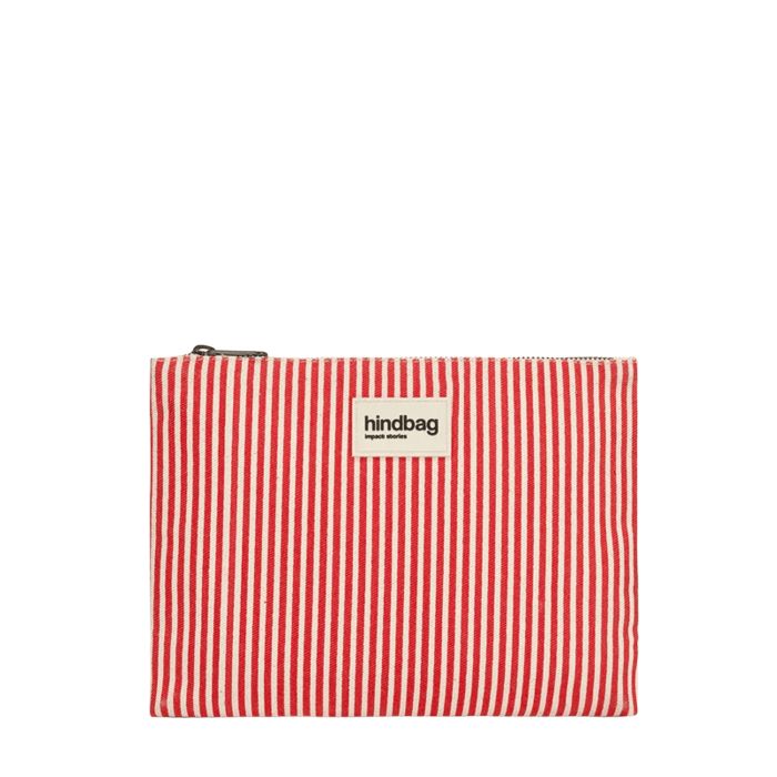 Pochette Ema 25 cm Rayures Fines Rouge