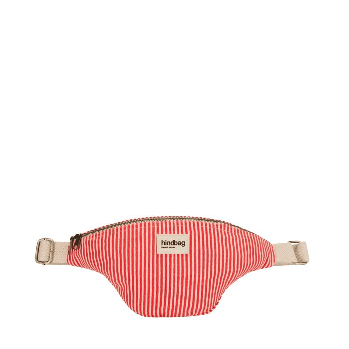 Sac banane Olivia 32 cm Rayures Fines Rouge