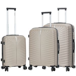 Lot de 3 valises rigides 62103 55, 67 et 77 cm Champagne