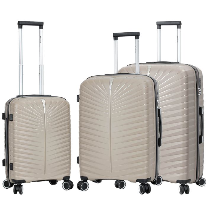 Lot de 3 valises rigides 62103 55, 67 et 77 cm Champagne