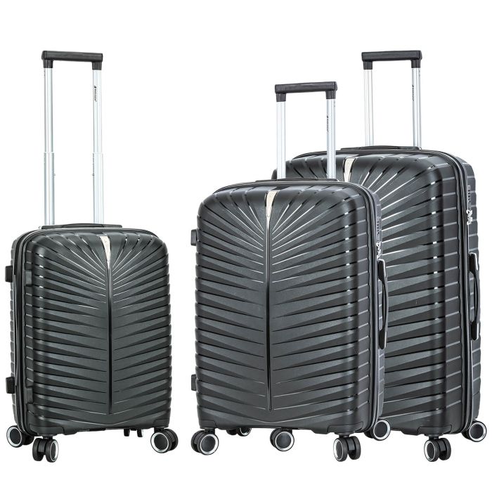 Lot de 3 valises rigides 62103 55, 67 et 77 cm Noir