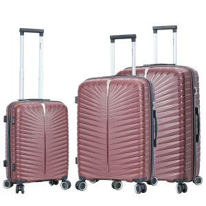 Lot de 3 valises rigides 62103 55, 67 et 77 cm Aubergine