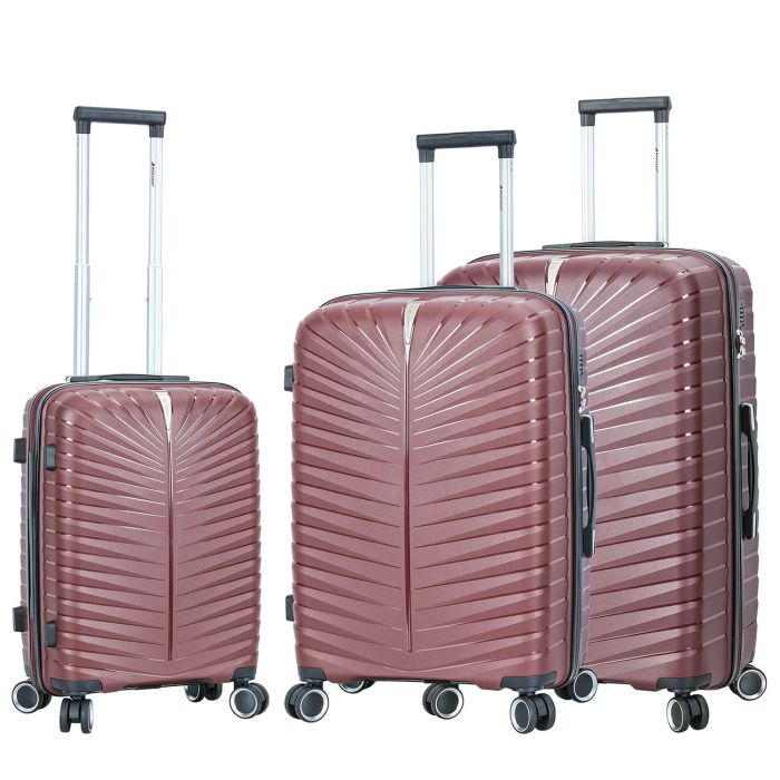 Lot de 3 valises rigides 62103 55, 67 et 77 cm Aubergine