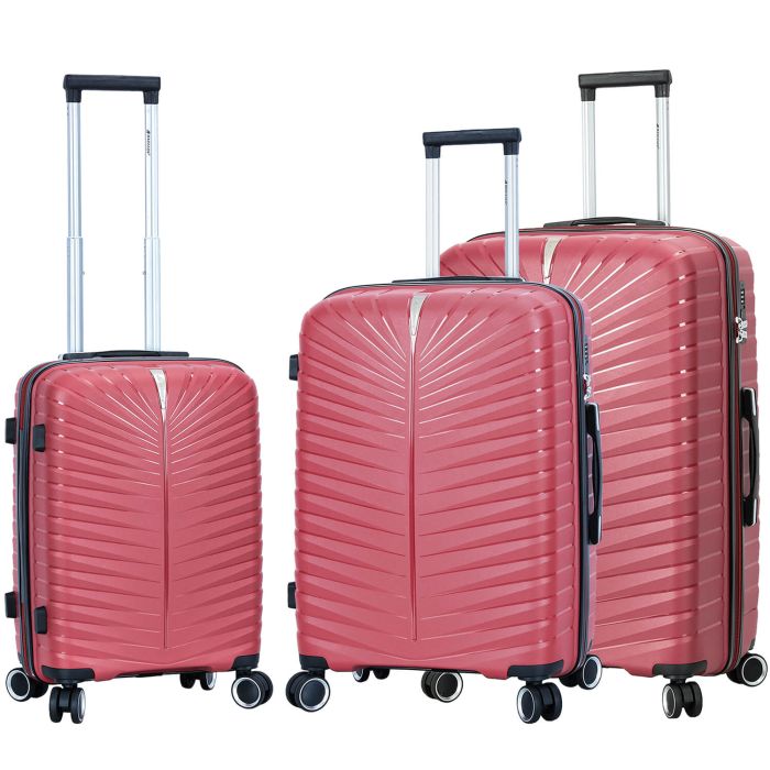 Lot de 3 valises rigides 62103 55, 67 et 77 cm Rouge