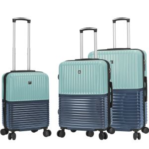 Lot de 3 valises rigides 65303 Extensible et coque bicolore 55, 66 et 76 cm Aqua green