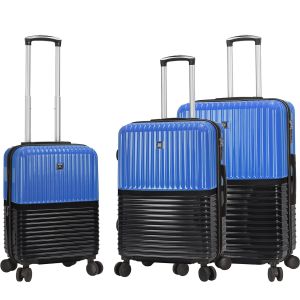Lot de 3 valises rigides 65303 Extensible et coque bicolore 55, 66 et 76 cm Blue