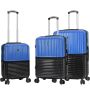 Lot de 3 valises rigides 65303 Extensible et coque bicolore 55, 66 et 76 cm Blue