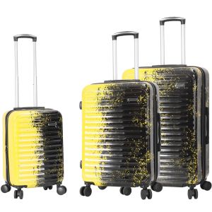 Lot de 3 valises rigides 65203 Extensible et coque bicolore 55, 66 et 76 cm Black