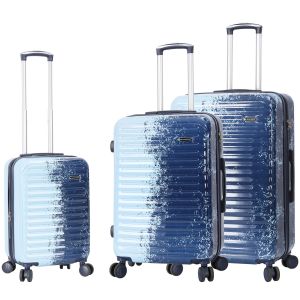Lot de 3 valises rigides 65203 Extensible et coque bicolore 55, 66 et 76 cm Bleu
