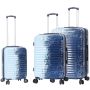 Lot de 3 valises rigides 65203 Extensible et coque bicolore 55, 66 et 76 cm Bleu