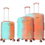 Lot de 3 valises rigides 65203 Extensible et coque bicolore 55, 66 et 76 cm Orange