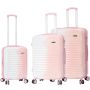 Lot de 3 valises rigides 65203 Extensible et coque bicolore 55, 66 et 76 cm Rose