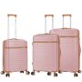 Lot de 3 valises rigides 63703 Extensibles 55, 66 et 76 cm Rose
