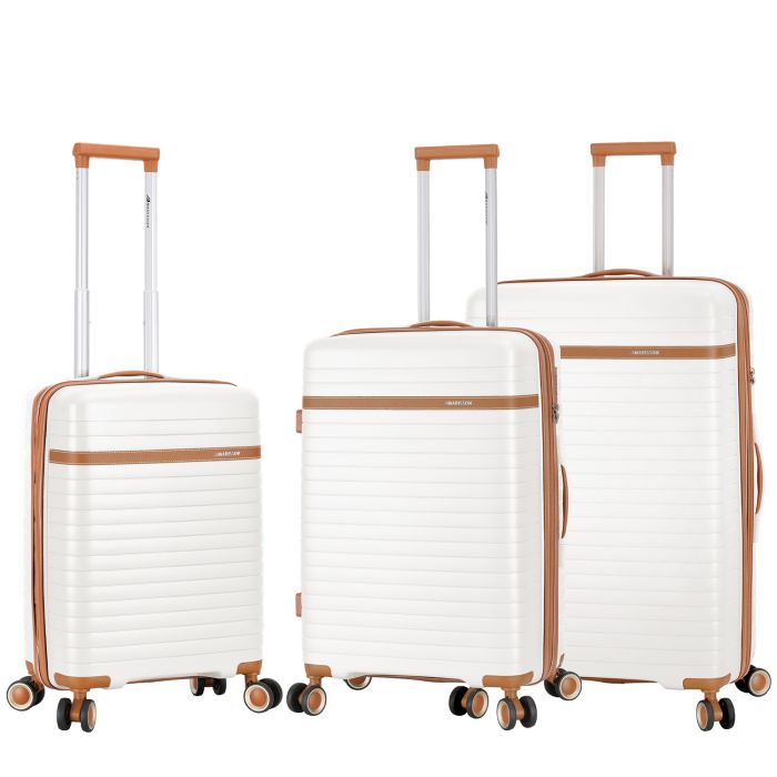 Lot de 3 valises rigides 63703 Extensibles 55, 66 et 76 cm Milky