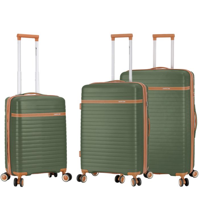Lot de 3 valises rigides 63703 Extensibles 55, 66 et 76 cm Kakhi