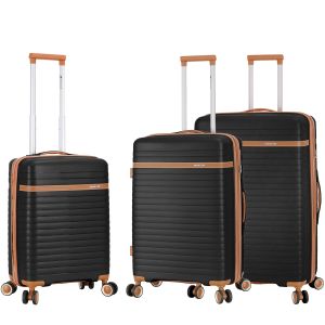 Lot de 3 valises rigides 63703 Extensibles 55, 66 et 76 cm Noir