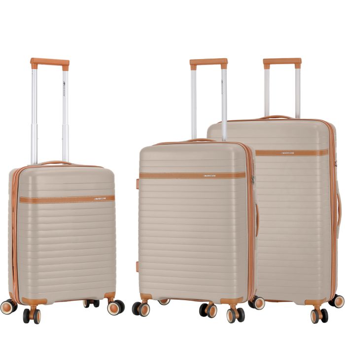 Lot de 3 valises rigides 63703 Extensibles 55, 66 et 76 cm Champagne