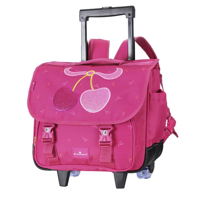 Cartable à roulettes scolaire T61238 Cerise douce 38 cm Rose
