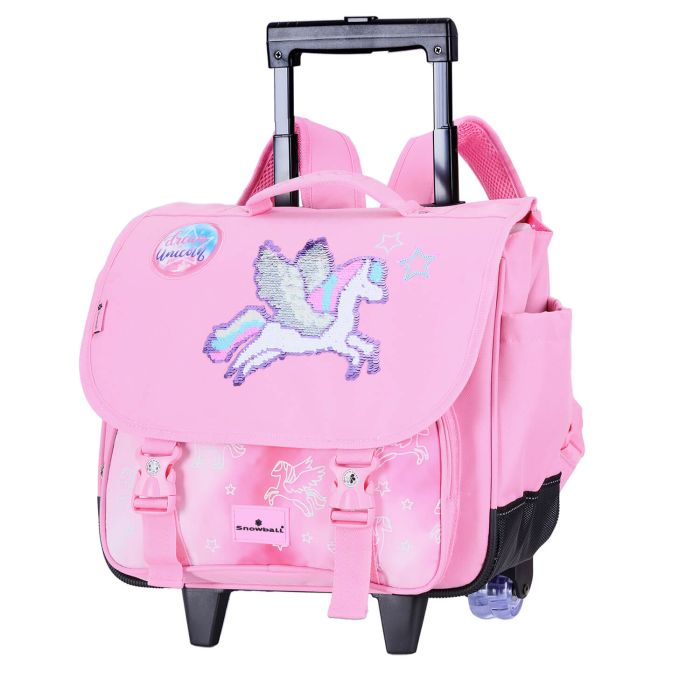 Cartable à roulettes scolaire T61338 Licorne enchantée 38 cm Rose