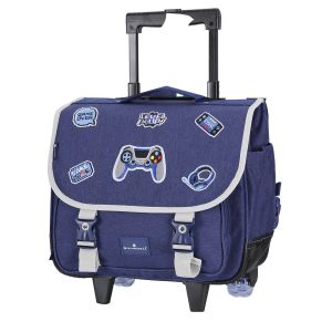Cartable à roulettes scolaire T61538 Gamer urban 38 cm Bleu