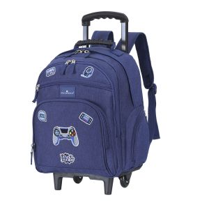 Sac à dos à roulettes scolaire T61542 Gamer urban 50 cm Bleu