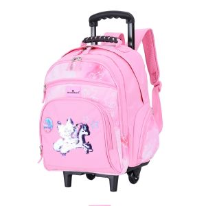 Sac à dos à roulettes scolaire T61342 Licorne enchantée 50 cm Rose