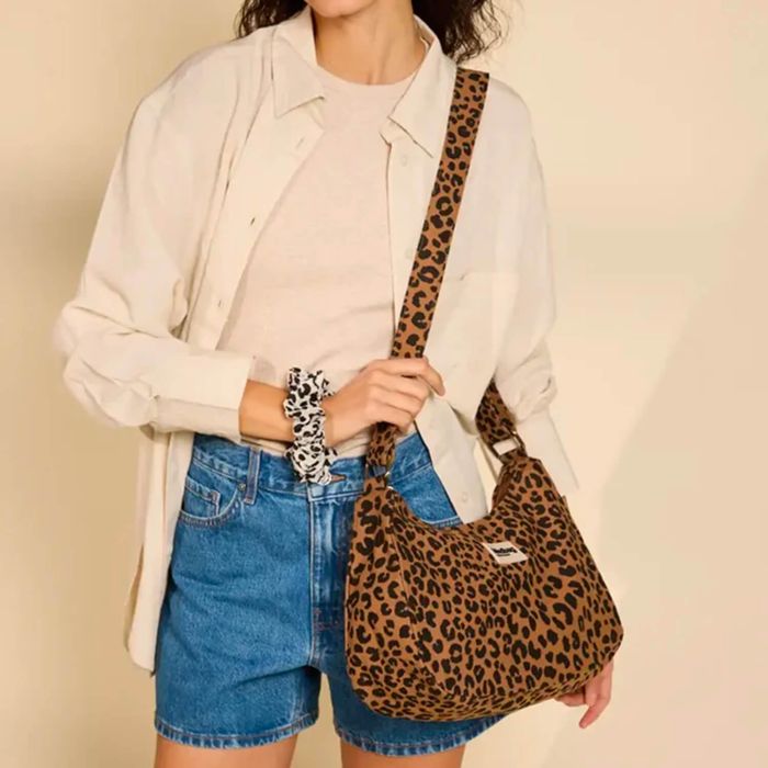 Sac à main Rosa 34 cm Léopard cannelle