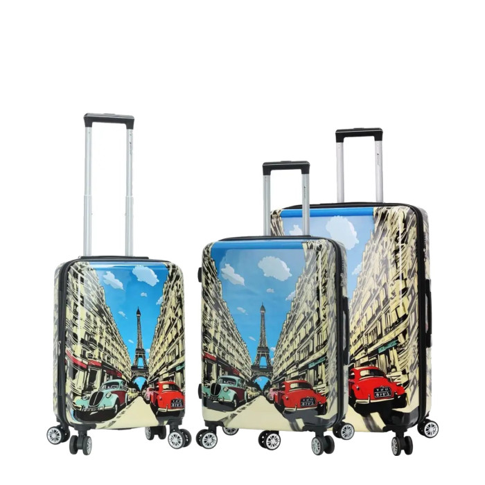 Lot de valises 56820B Extensibles 77, 67 et 55 cm Multicolore