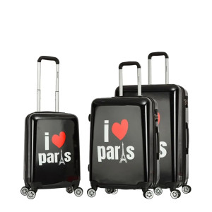 Lot de valises 46820 77, 67 et 55 cm I love Paris