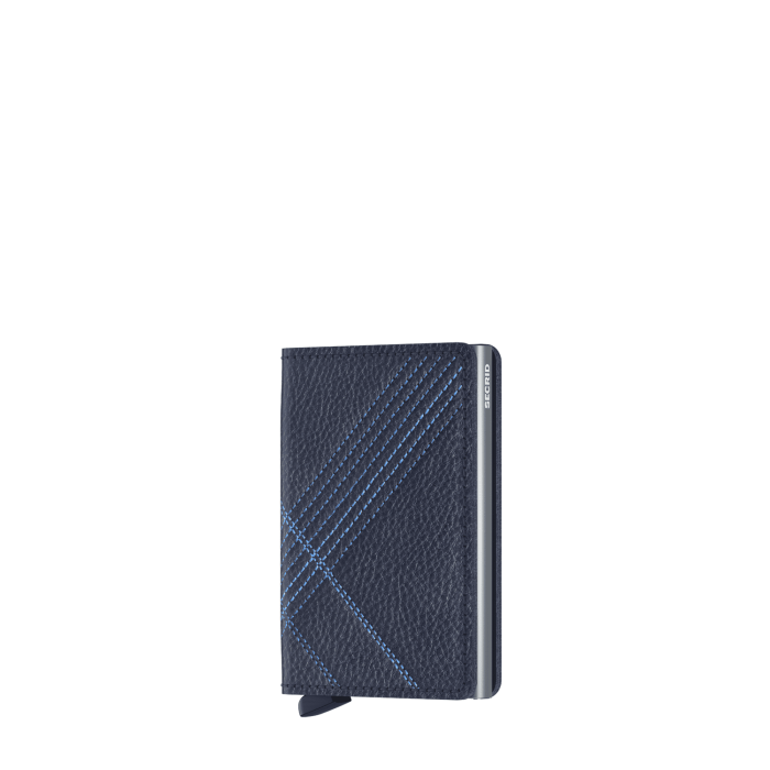 Porte-cartes Slimwallet Stitch anti-RFID 10.2 cm Navy Blue