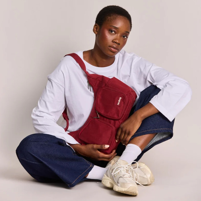 Sac multipoches Émile 34,5 cm Coton Bordeaux