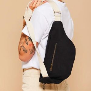 Sac banane Sofia 43 cm Coton Noir