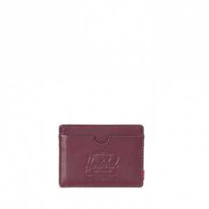 Porte-cartes Charlie windsor wine textured leather Porte-cartes Charlie windsor wine textured leather