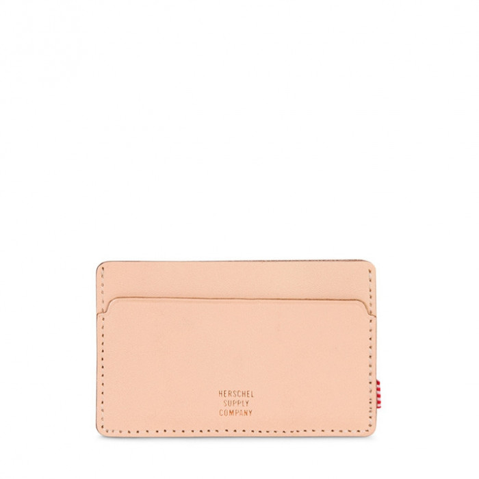 Porte-cartes Felix 10 cm Natural Leather/Rose Gold