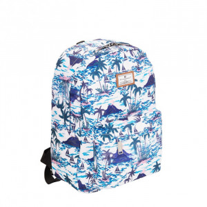 Sac à dos Snowball 42 cm Bleu imprimé îles Sac à dos Snowball 42 cm Bleu imprimé îles