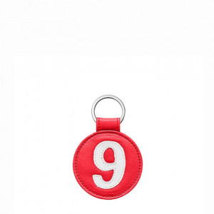 Porte-clés Numéro 9 en cuir recyclé Rouge Porte-clés Numéro 9 en cuir recyclé Rouge