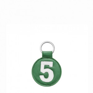 Porte-clés Numéro 5 en cuir recyclé Vert Porte-clés Numéro 5 en cuir recyclé Vert