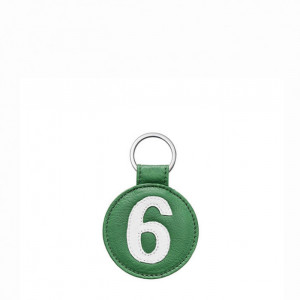 Porte-clés Numéro 6 en cuir recyclé Vert Porte-clés Numéro 6 en cuir recyclé Vert