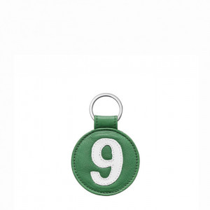 Porte-clés Numéro 9 en cuir recyclé Vert Porte-clés Numéro 9 en cuir recyclé Vert