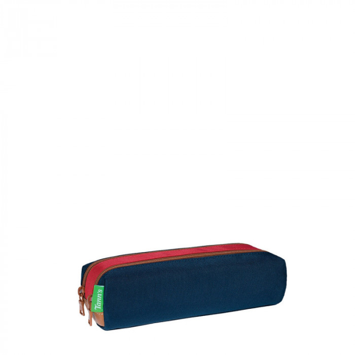 Trousse scolaire double Arthur 23cm Bleu/Rouge