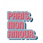 Autocollant sticker recyclé French coeur Paris mon amour