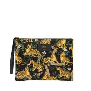 Pochette large XL 28cm Black lazy jungle Pochette large XL 28cm Black lazy jungle