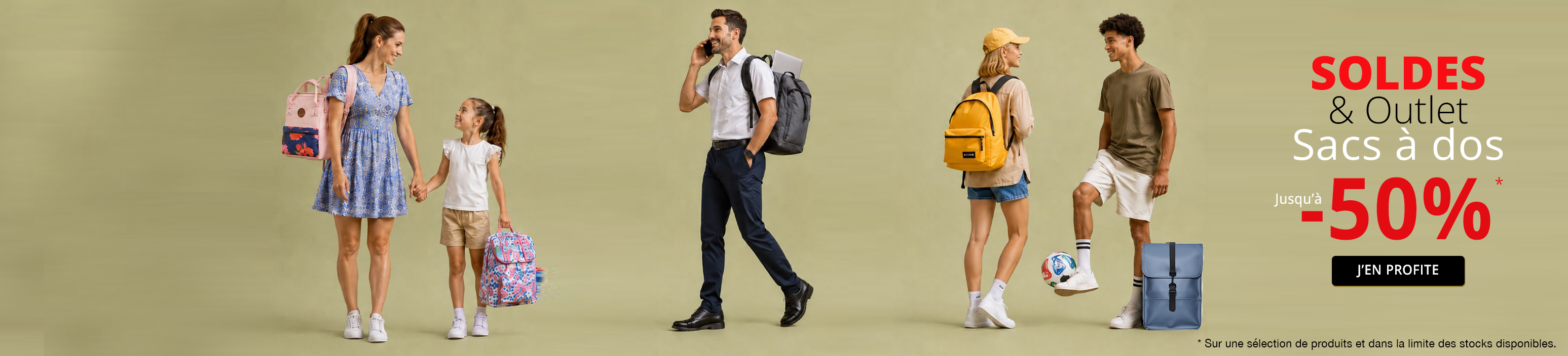 SOLDES OUTLET SACS A DOS  jusqu'à -50%